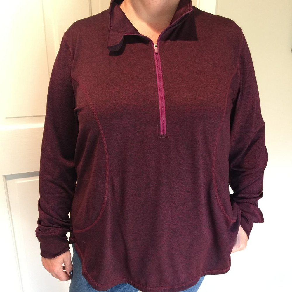 ZELOS Long Sleeve 3/4 Zip Workout Top (2X)